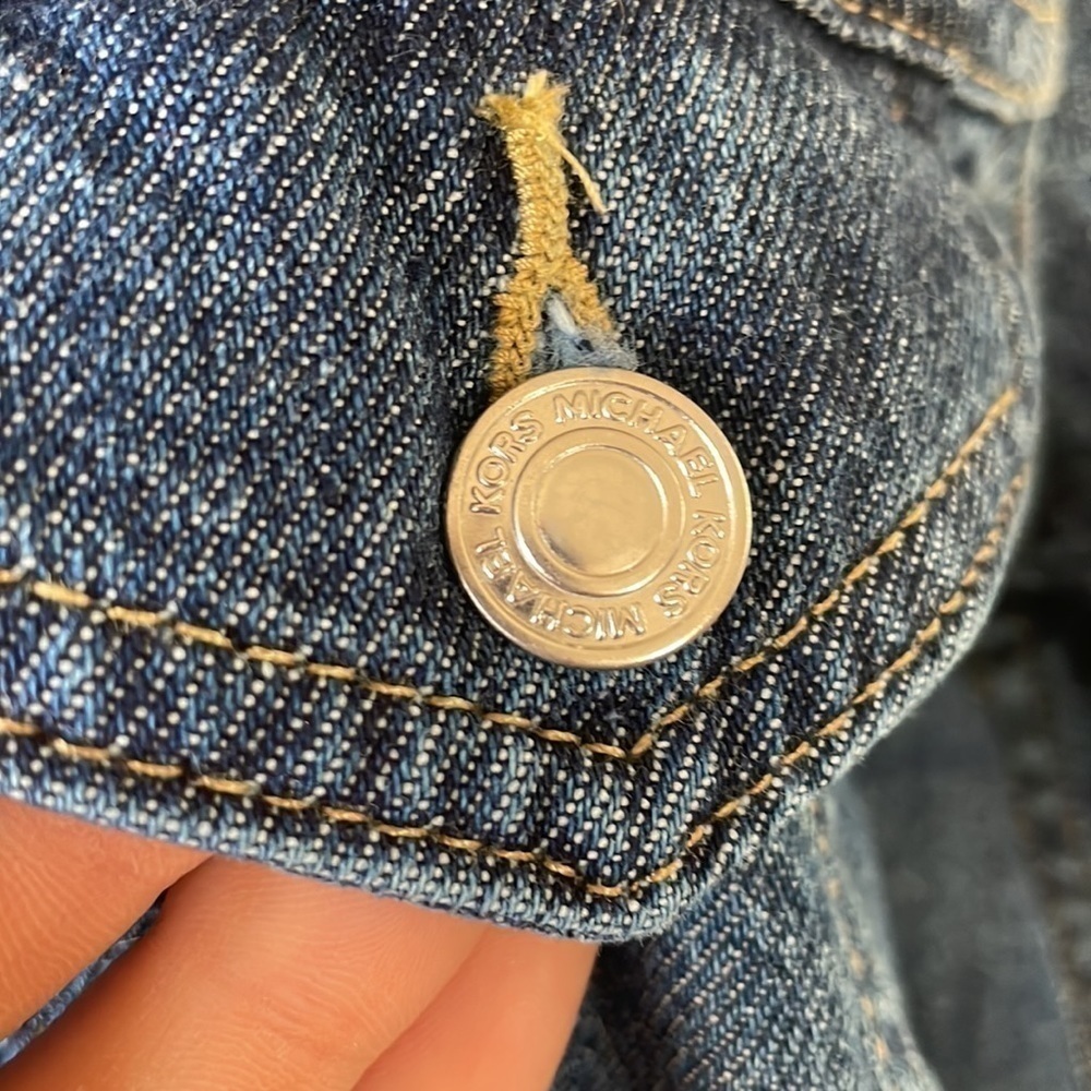 Brand New Michael Kors Admiral Blue Denim Button Up Jean Jacket - Picture 10 of 16